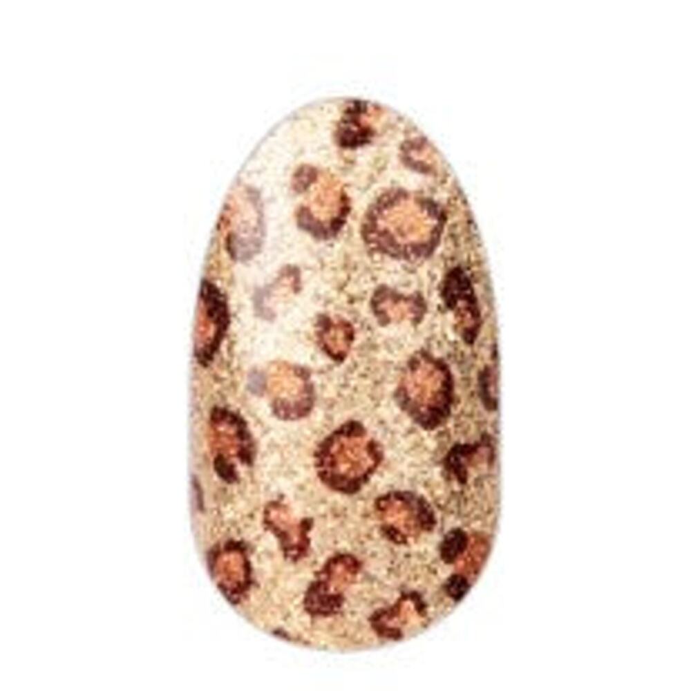 Color Street Safari Chic Nail Polish Strips Gold Leopard Glitter FDG177